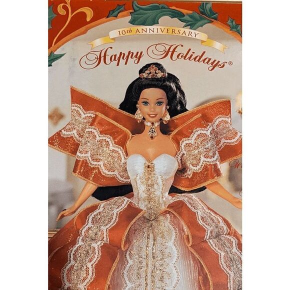 NRFB 1997 RARE HAPPY HOLIDAYS 10TH ANNIVERSARY BARBIE BLONDE - Picture 8 of 8